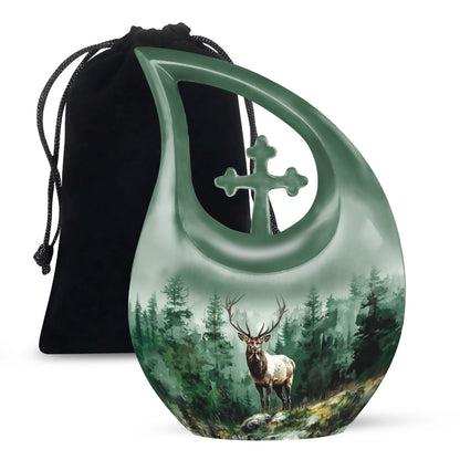 Personalized Deer Keepsake Urn for Human Ashes - 10-inch, 200 cu in - Yatskia