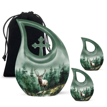 Personalized Deer Keepsake Urn for Human Ashes - 10-inch, 200 cu in - Yatskia