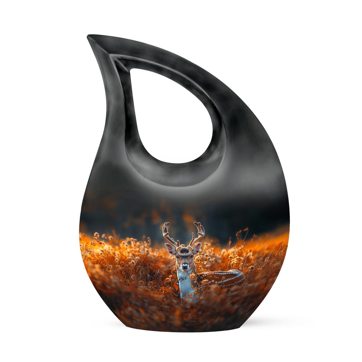 10 Inch Deer-themed Cross Drop Cremation Urn