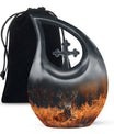 10-inch Deer Themed Cross Drop Large Urn