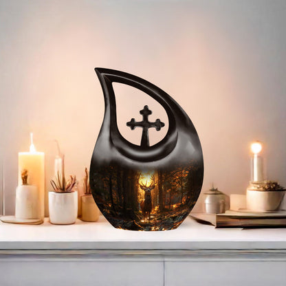 10-inch Deer-themed urn