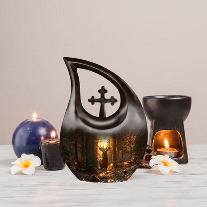 10-inch Deer-themed urn