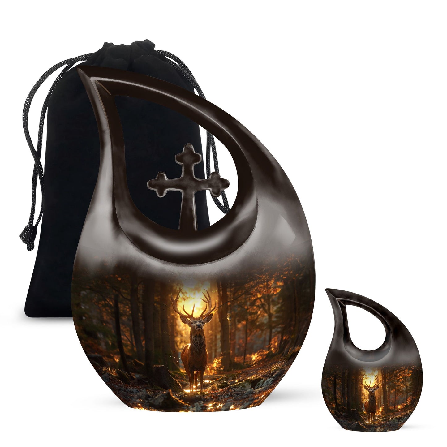 10-inch Deer-themed urn