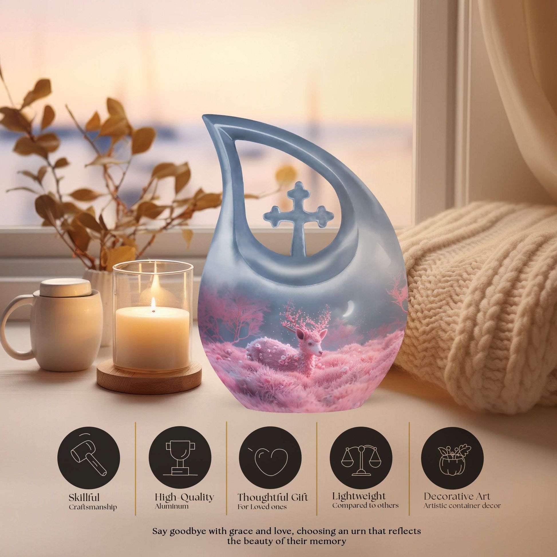 Affordable 10-inch Deer Urn