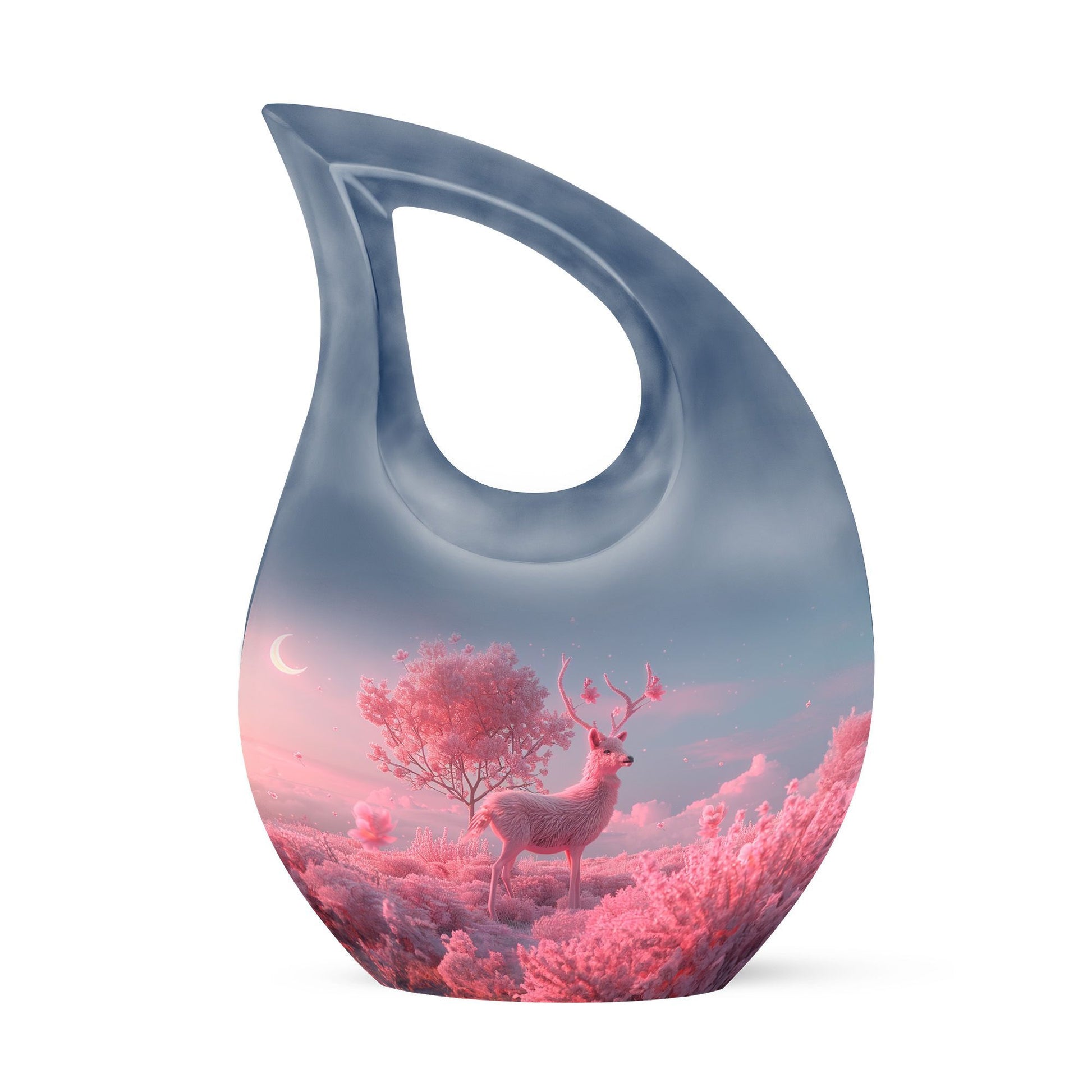 10-inch Deer themed Cross Drop design Memorial Urn