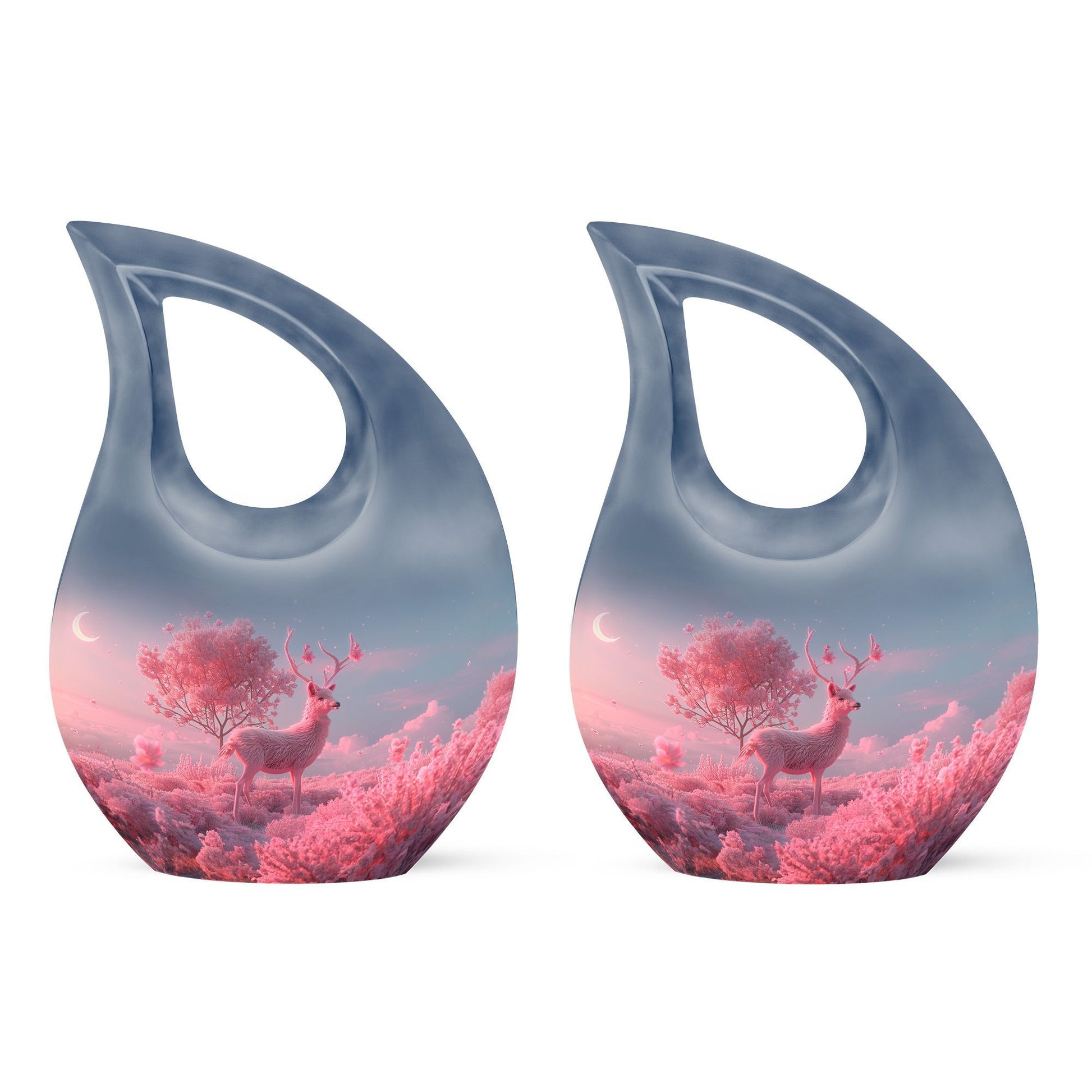 10-inch Deer themed Cross Drop design Memorial Urn