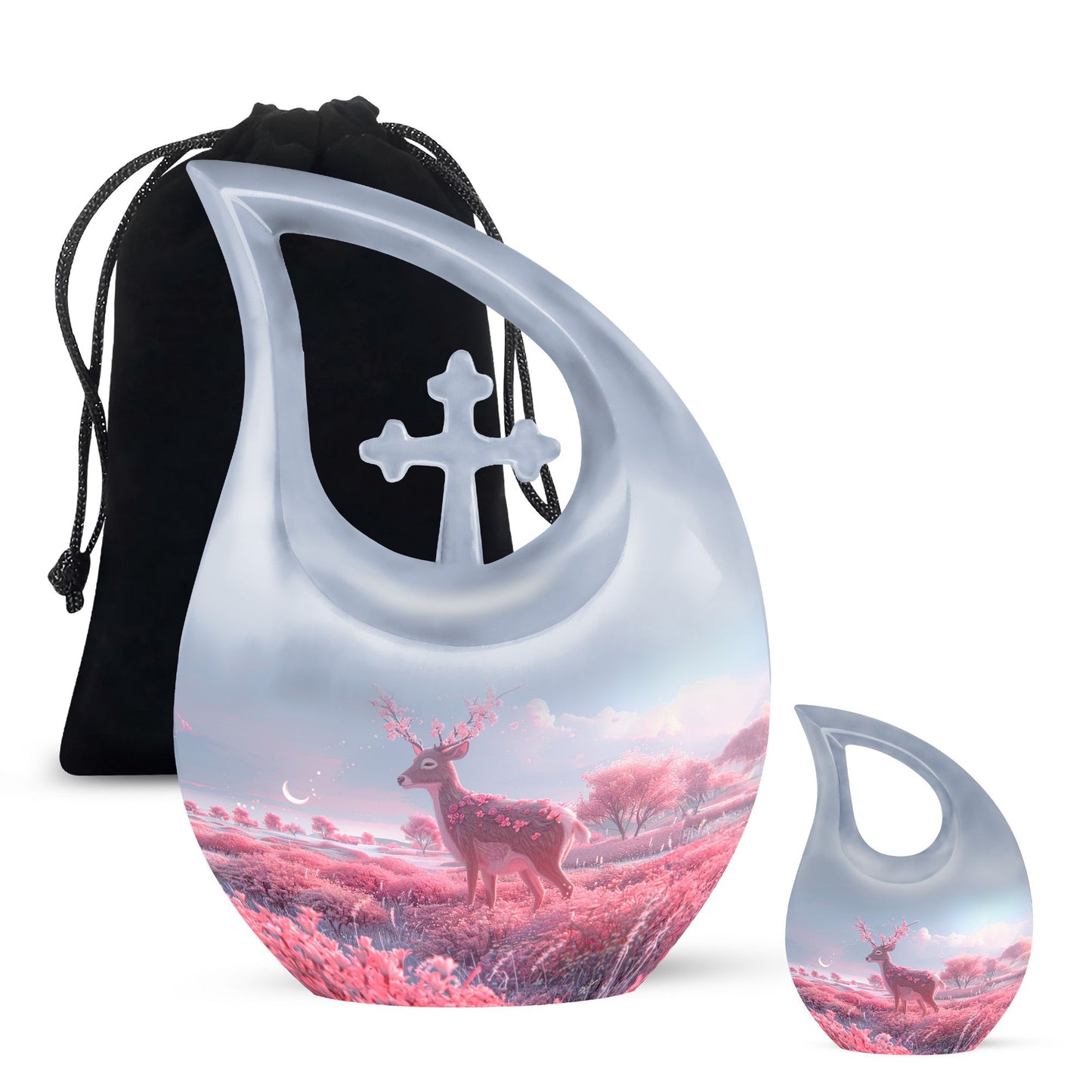 Personalized Deer Cremation Urn for Human Ashes - 10-inch, 200 cu in - Yatskia