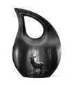 10 Inch Deer Urn with Cross Drop design,