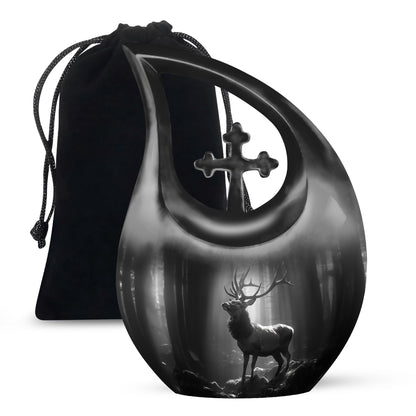 Personalized Deer Keepsake Urn for Human Ashes - 10-inch, 200 cu in - Yatskia