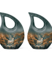 10-inch Deer Urn in Cross Drop design, 