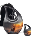Deer Theme Large Urn With 1 Keepsake Urn