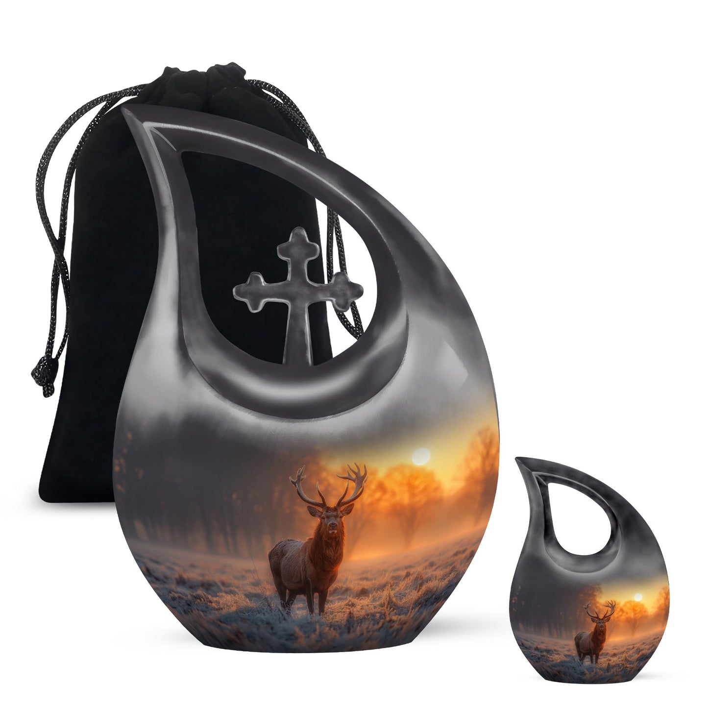 Personalized Deer Cremation Urn for Human Ashes - 10-inch, 200 cu in - Yatskia