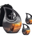 Deer Theme Large Urn With 2 Keepsake Urn