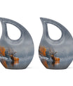 10 Inch Deer-themed Large Aluminium Cremation Urn