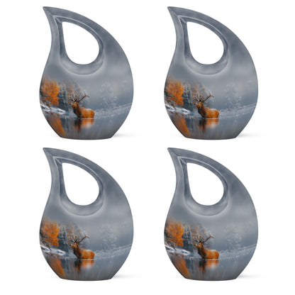 10 Inch Deer-themed Large Aluminium Cremation Urn