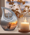 10 Inch Deer-themed Large Aluminium Cremation Urn