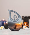 10 Inch Deer-themed Large Aluminium Cremation Urn