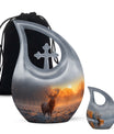 Deer Memorial Cremation Urn: Cross Drop Design Urn