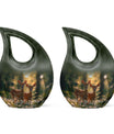 10 inch Deer Family Urn Cross Drop design