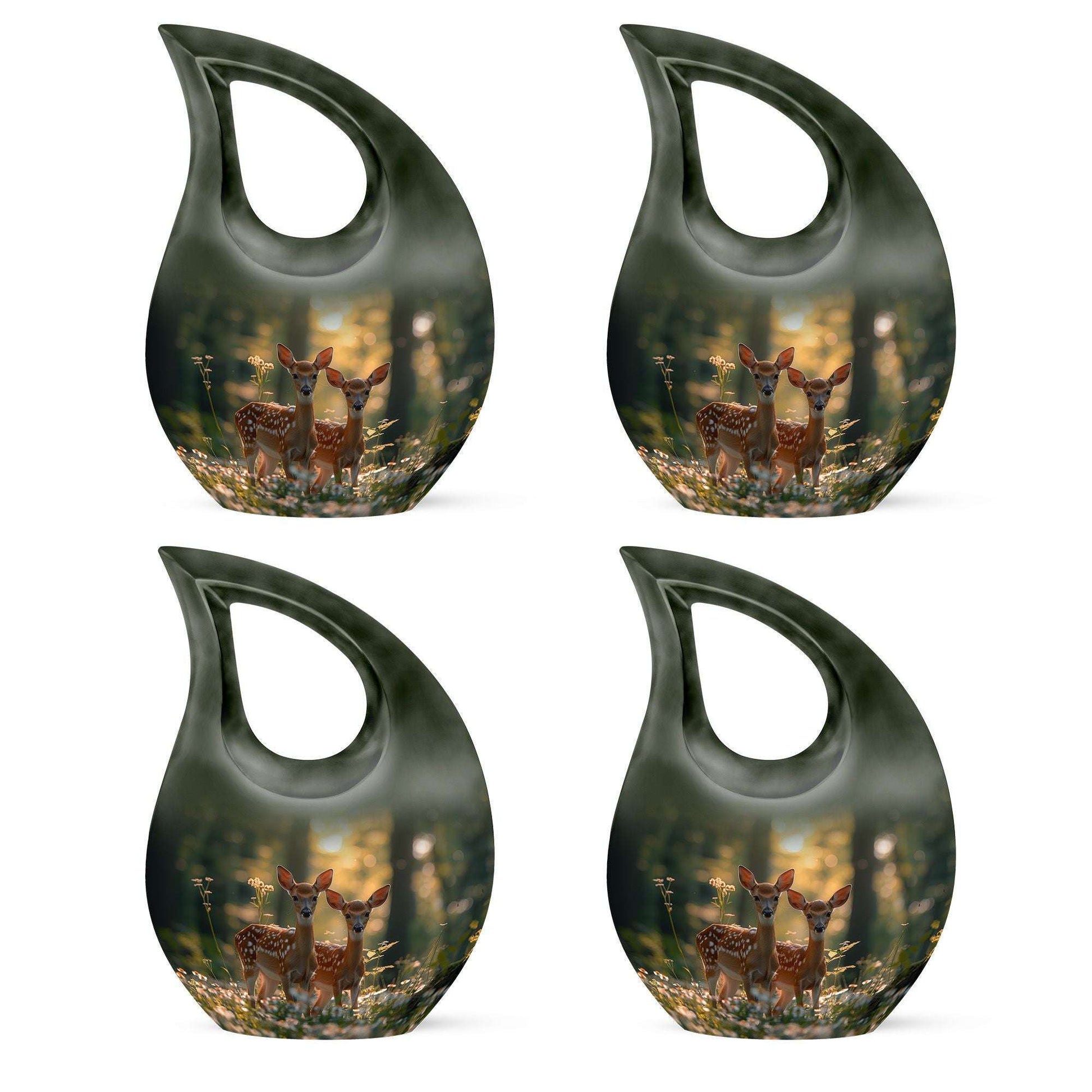 10 inch Deer Family Urn Cross Drop design