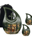 Deer Family Theme Large Urn With 2 Keepsake Urn
