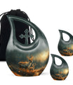Deer Family Theme Large Urn With 2 Keepsake Urn
