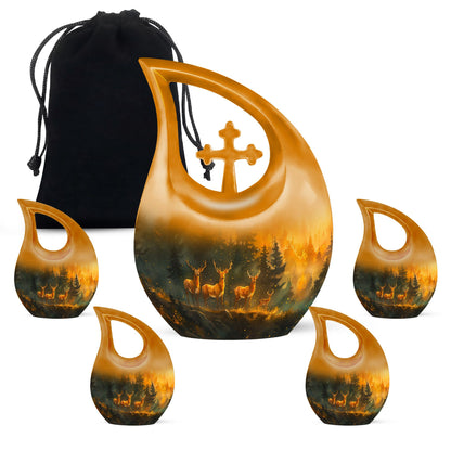 Personalized Deer Keepsake Urn for Human Ashes - 10-inch, 200 cu in - Yatskia