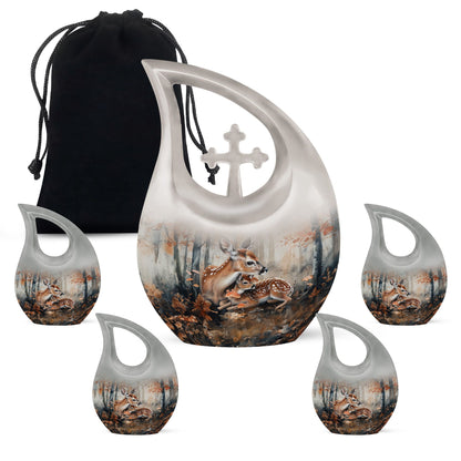 Personalized Deer Keepsake Urn for Human Ashes - 10-inch, 200 cu in - Yatskia
