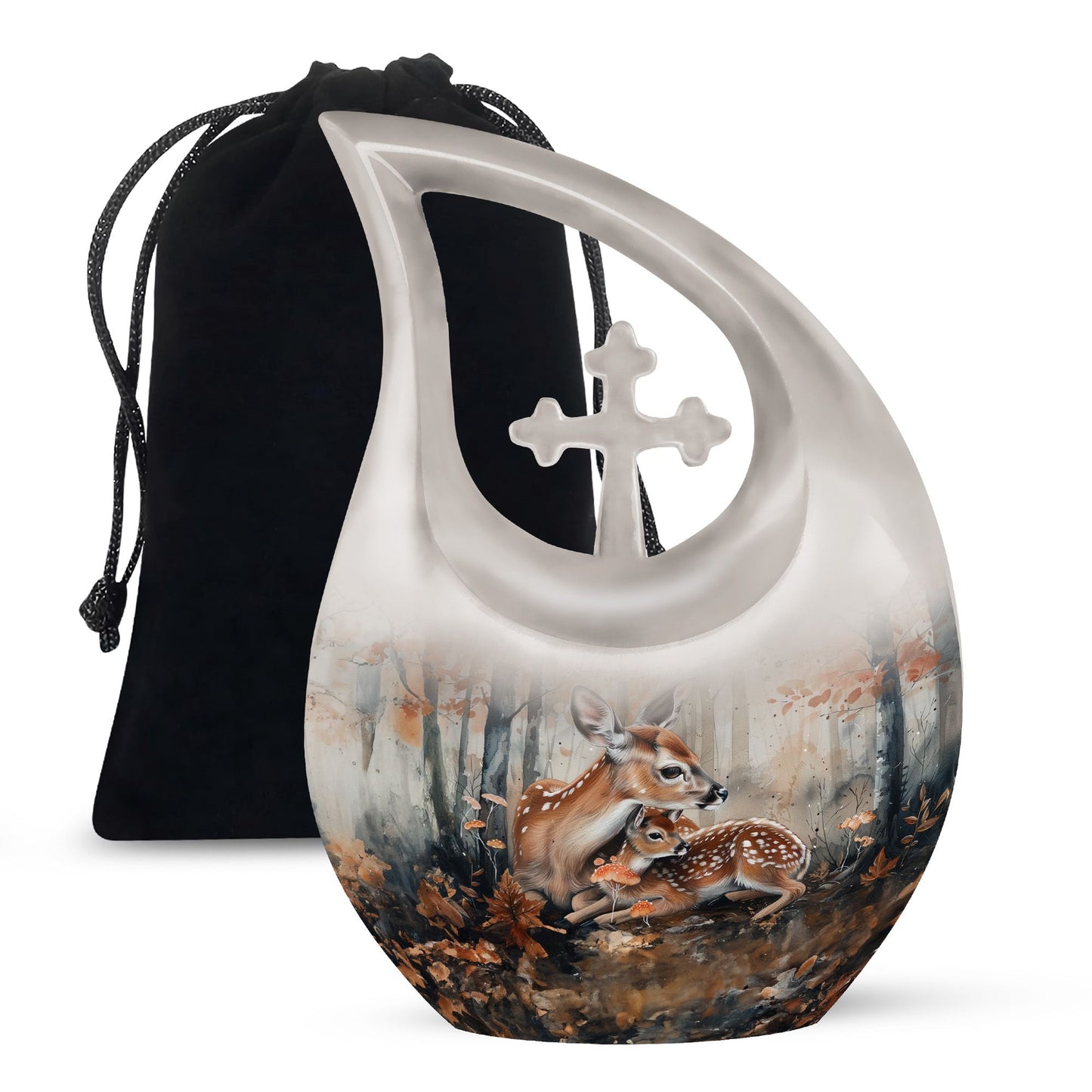 Personalized Deer Keepsake Urn for Human Ashes - 10-inch, 200 cu in - Yatskia