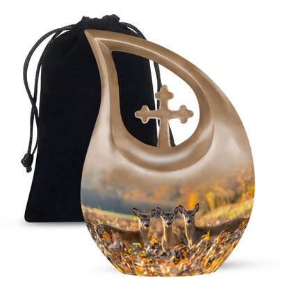 Personalized Deer Cremation Urn for Human Ashes - 10-inch, 200 cu in - Yatskia