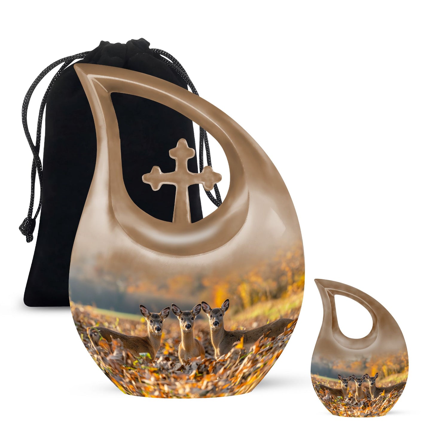 Personalized Deer Cremation Urn for Human Ashes - 10-inch, 200 cu in - Yatskia