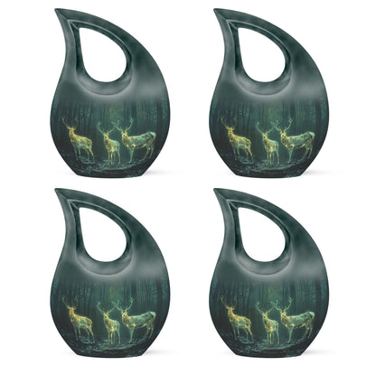 10- inch Deer Family Urn with Cross Drop design,