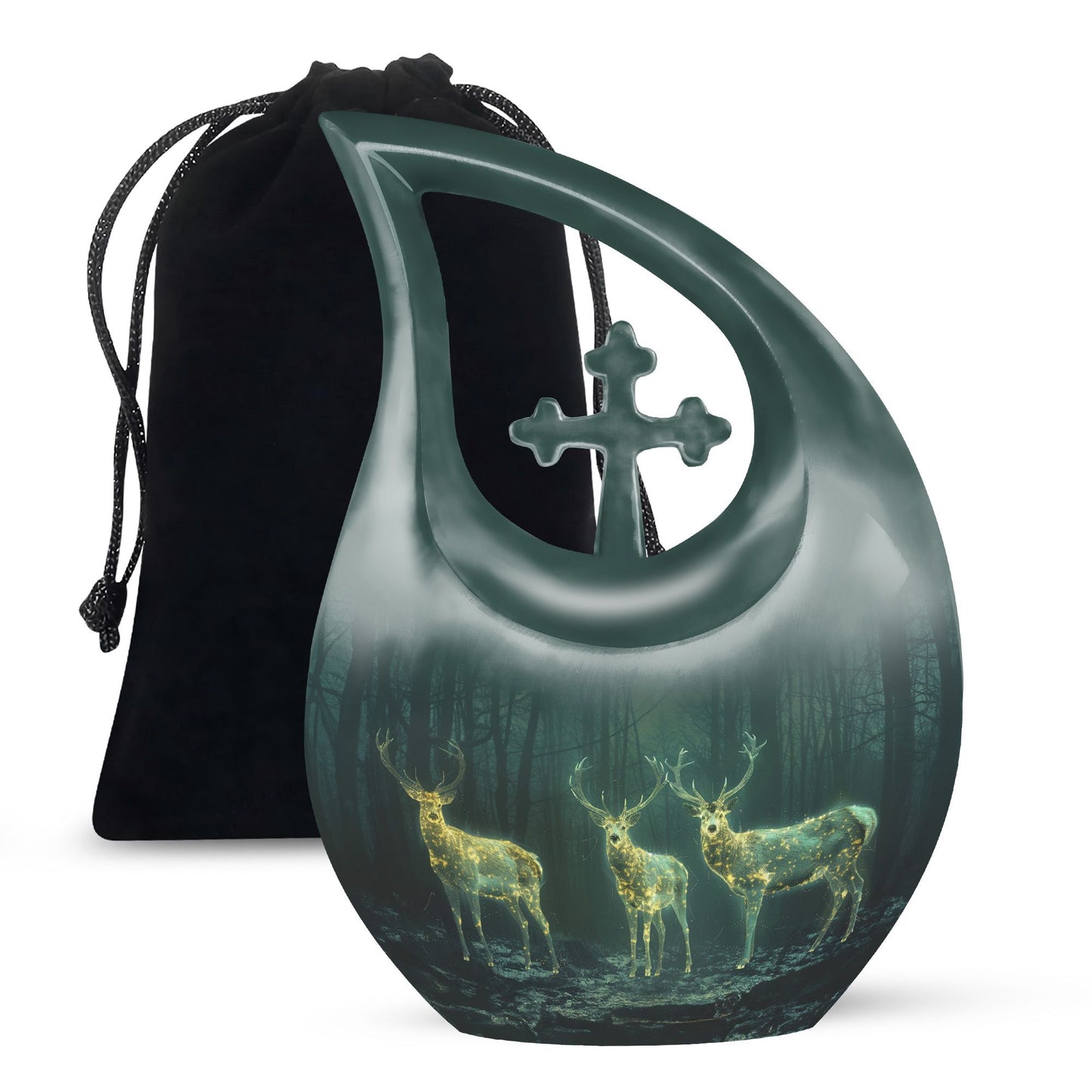 Personalized Deer Keepsake Urn for Human Ashes - 10-inch, 200 cu in - Yatskia