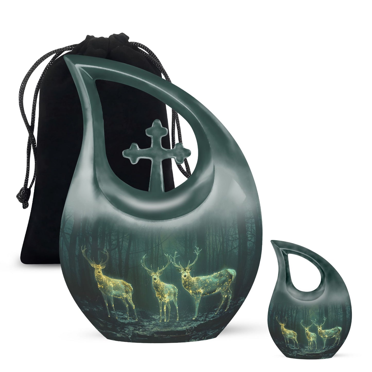 Personalized Deer Keepsake Urn for Human Ashes - 10-inch, 200 cu in - Yatskia