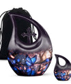 Butterfly Theme Large Urn With 1 Keepsake Urn