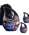 Butterfly Theme Large Urn With 2 Keepsake Urn