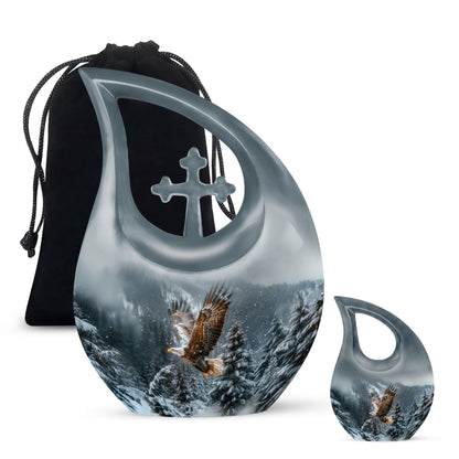 Eagle Theme Large Urn With 1 Keepsake Urn