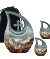 Owl Theme Large Urn With 2 Keepsake Urn