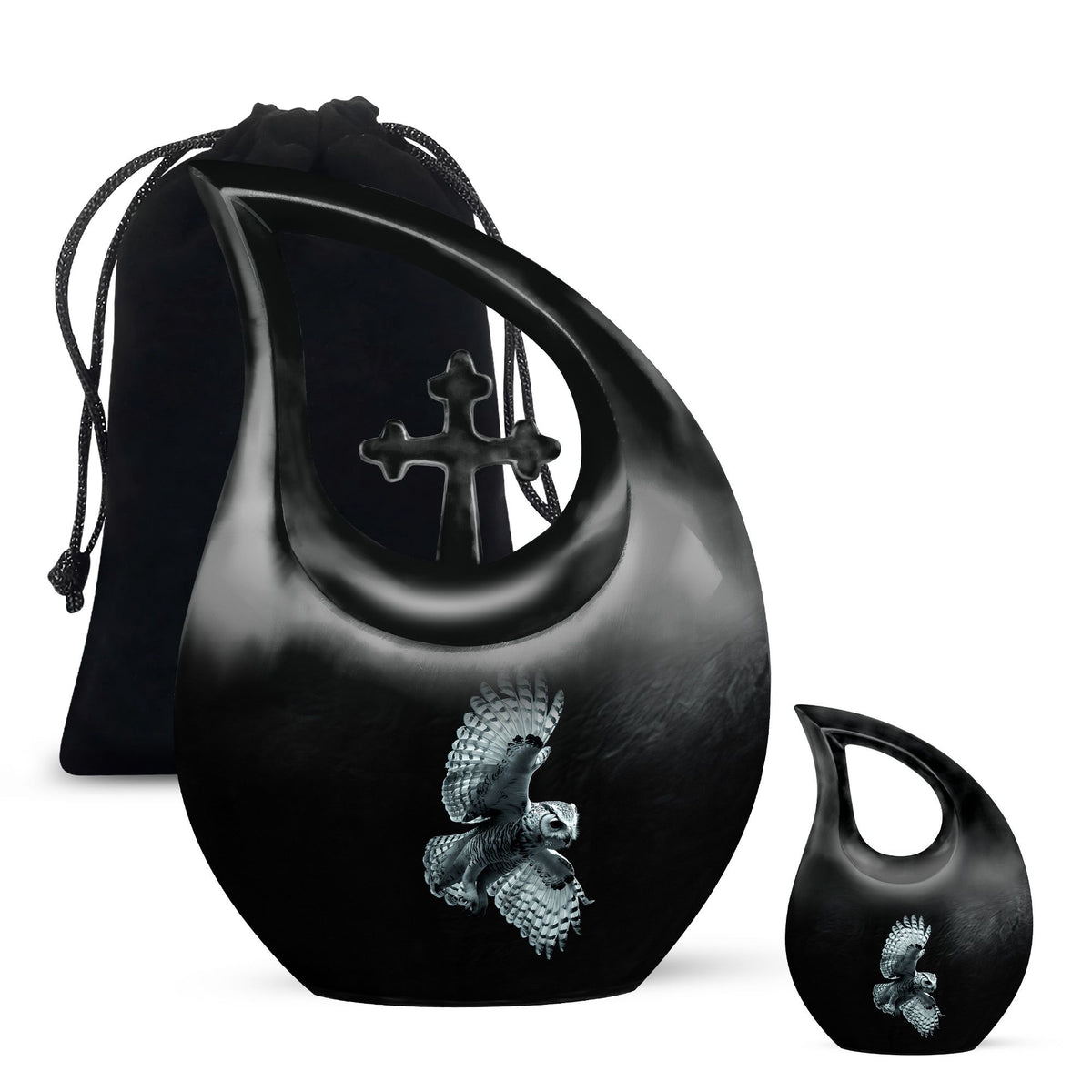 Owl Theme Large Urn With 1 Keepsake Urn