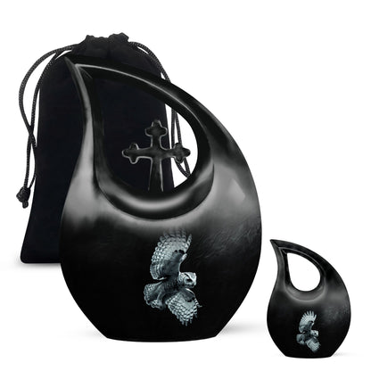 Owl Theme Large Urn With 1 Keepsake Urn