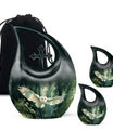 Owl Theme Large Urn With 2 Keepsake Urn