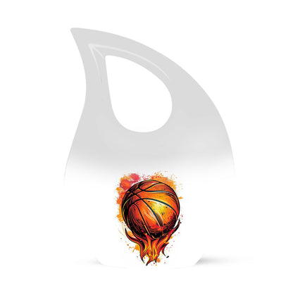 Large 10 inch Basketball themed Aluminum Urn, 