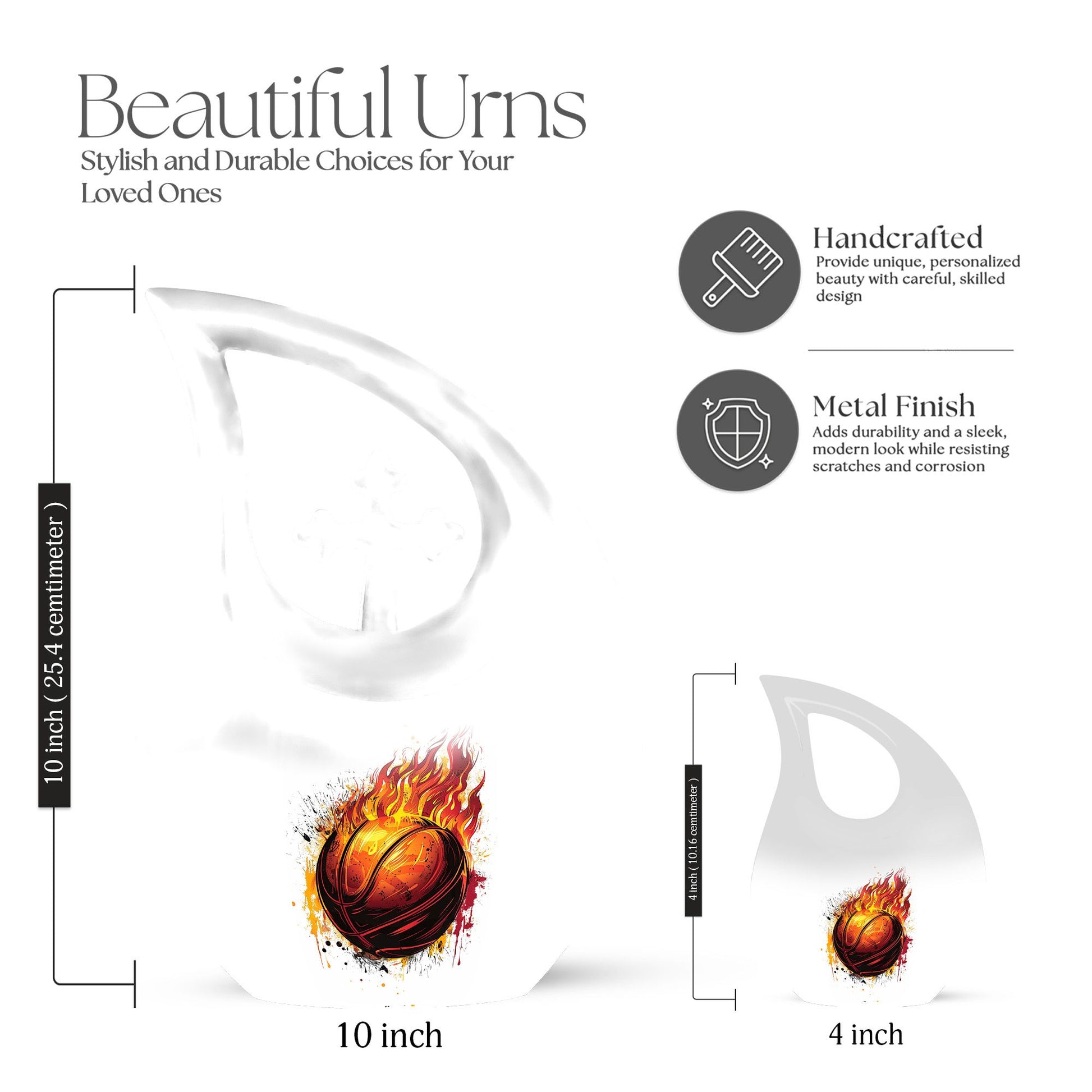 Cross drop designed Basketball urn 