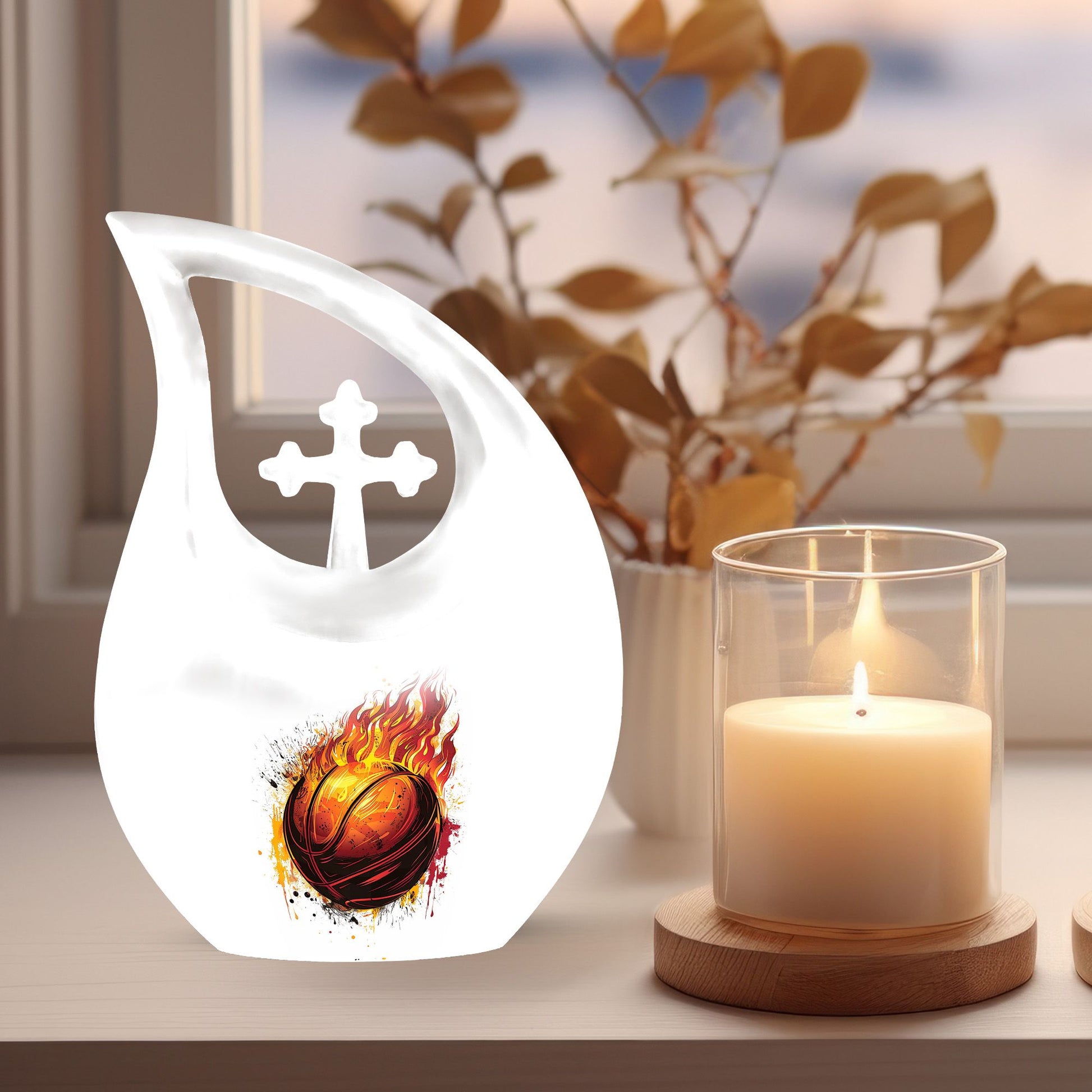 Cross drop designed Basketball urn 