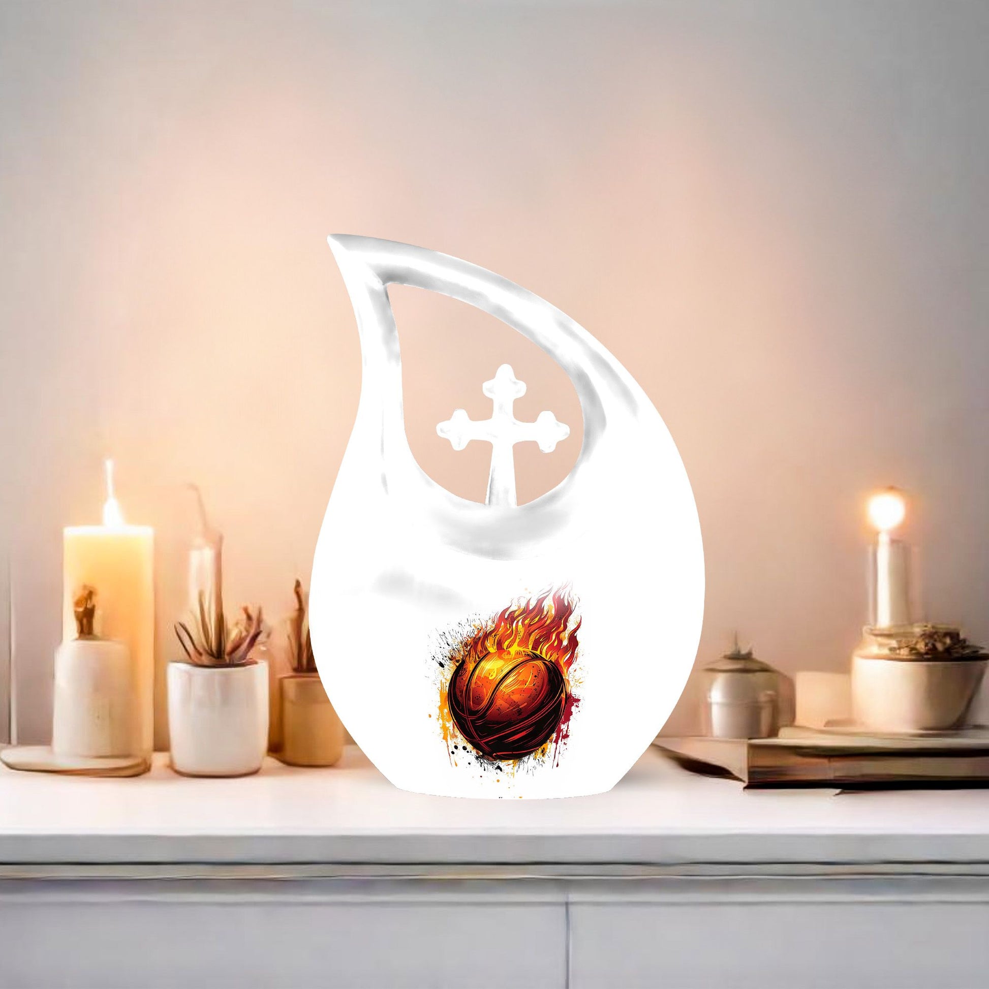 Cross drop designed Basketball urn 