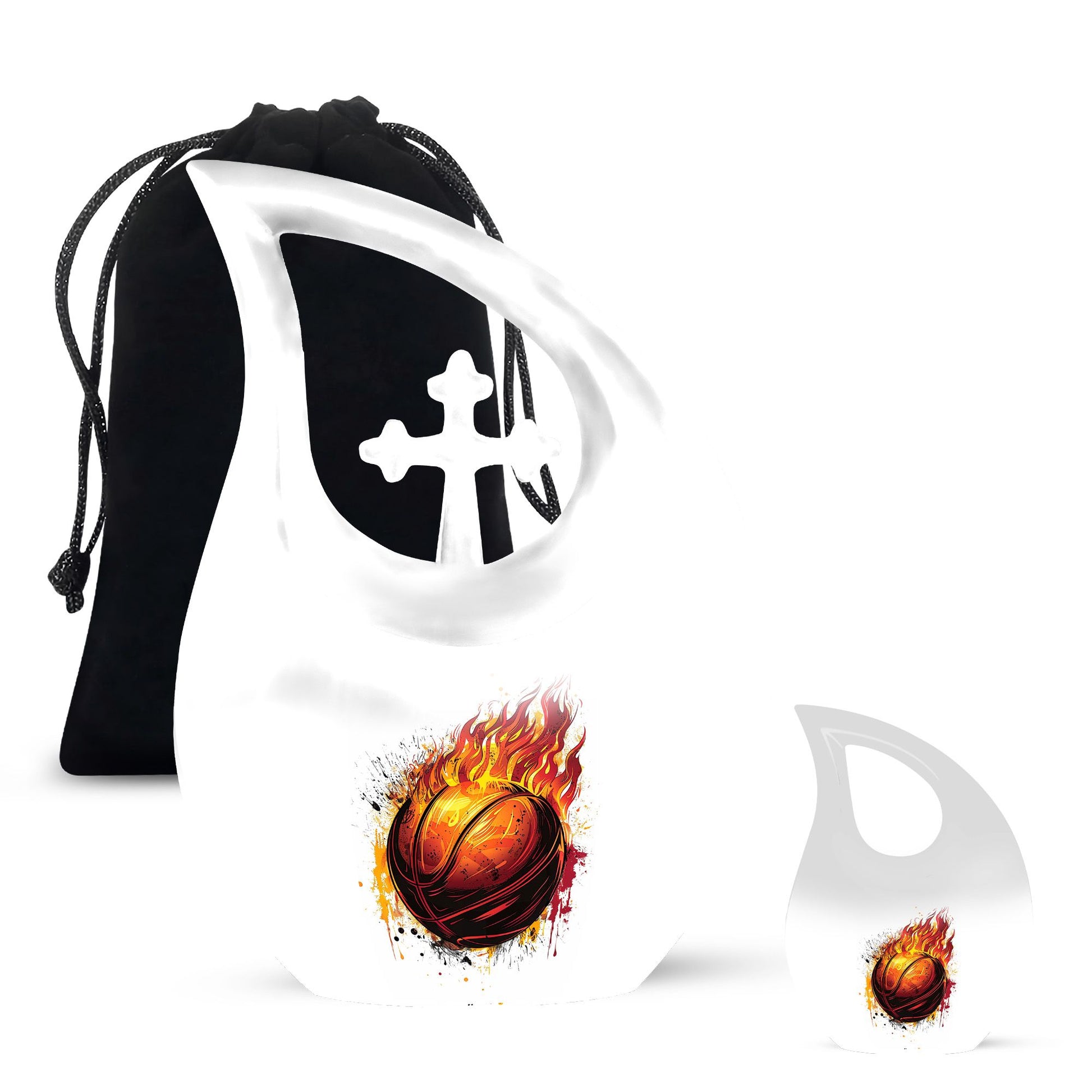 Cross drop designed Basketball urn 