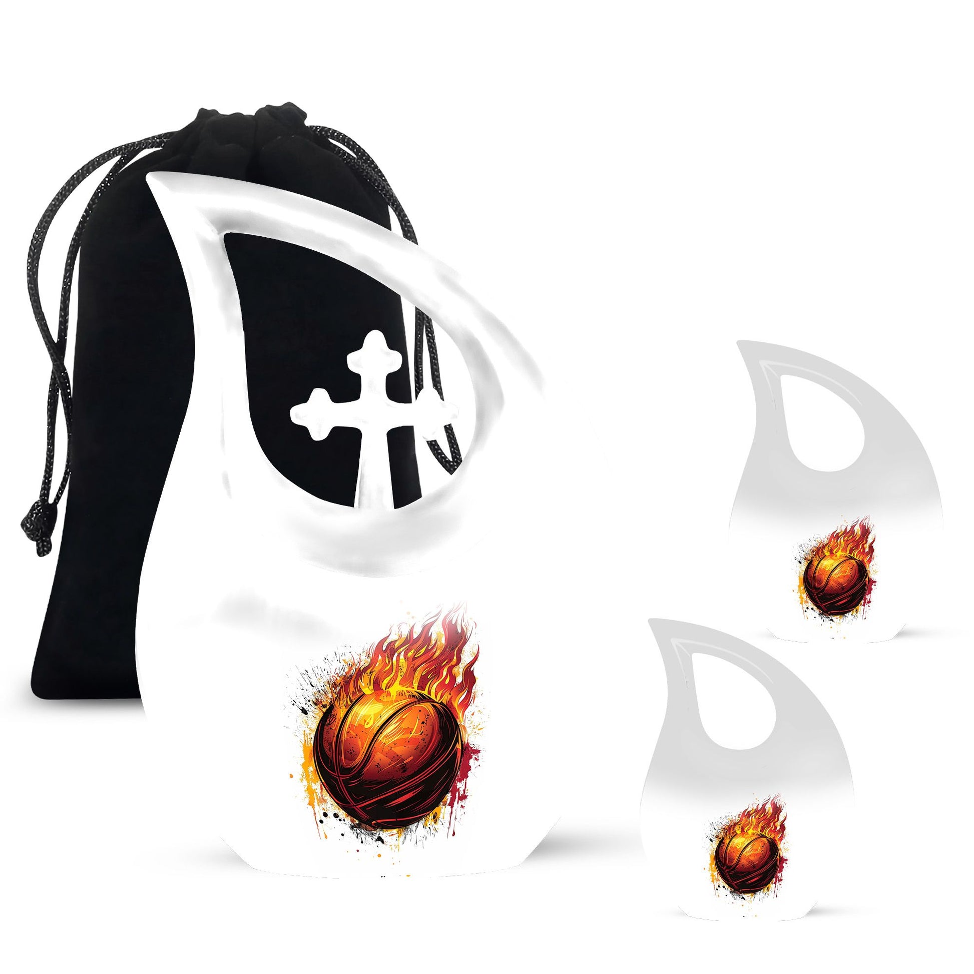 Cross drop designed Basketball urn 