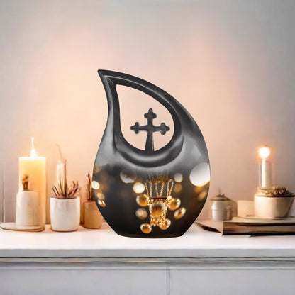 10 inch Basketball Themed Cross Drop Cremation Box for Adults