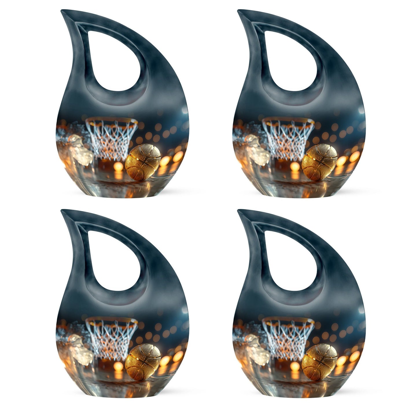 10-inch Basketball urn with Cross Drop design,