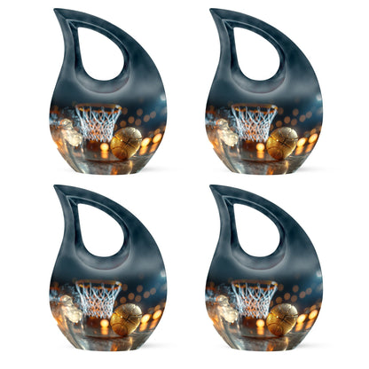 10-inch Basketball urn with Cross Drop design,